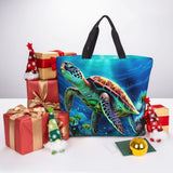 FHEDVBN Sea Turtles Diamond Painting Tote Bags for Women Canvas Tote Purse Large Shoulder Bag Aesthetic Shopping Bags Reusable Grocery Bag Hobo Bags Casual Handbags, Top Zipper Closure FHEDVBN