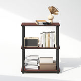 Furinno Turn-N-Tube 3-Tier Multipurpose Compact Bookcase, Dark Cherry Furinno