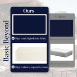 Basic Beyond Outdoor Chair Cushions for Patio Furniture, Waterproof Outdoor Seat Cushions Set of 4 19 x 19, Patio Chair Cushions Set of 4 with Ties and Handle, Navy Blue Basic Beyond