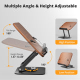 SupeDesk Book Stand for Reading, Adjustable Book Holder with 360° Rotating Bases, Foldable Designs, and Elastic Clips, Multifunctional Display Stand for Recipe, Cookbooks, Magazines, Tablets, Laptops SupeDesk