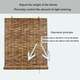 Bamboo Shades Blinds 65" 34" 38" 62" 52" 26" 36" Bamboo Roller Blinds Blackout Roll Up Shades for Windows Outdoor Privacy Cordless Reed Curtain(74" W x 48" H) Generic