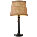 Oneach 19.5" Small Table Lamp for Bedroom - Bedside Lamps for Nightstand, Black Table Lamp for Living Room with Fabric Shade, Desk Reading Lamp for Kids Room Living Room Office Dorm Oneach