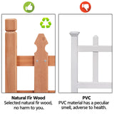 Yaheetech Decorative Garden Fence-Landscape Wood Picket Fencing Ornamental Panel Border Edging Patio Flower Garden Bed Pool Fences Outdoor, Light Brown- 532.5 in Yaheetech