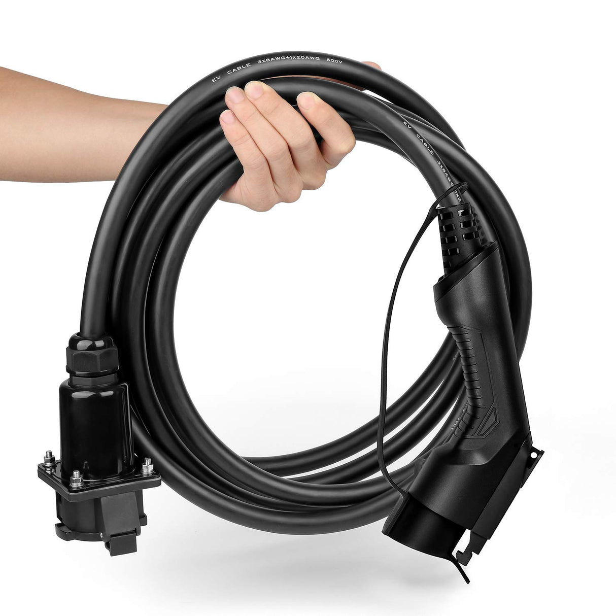 32A 20 Feet EV Charger Extension Cord for J1772 Electric Vehicle Charging Stations Black LEFANEV