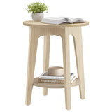 VASAGLE Side Table, Small Round End Table with Lower Shelf, Nightstand for Small Spaces, Living Room, Bedroom, Natural Beige ULET283N01 VASAGLE