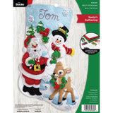 Bucilla, Santa's Gathering, Felt Applique Christmas Stocking, 18" Bucilla