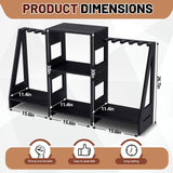 DoubleFill Gun Rack Wooden Display Stand Rifle Rack for Garage Storage Holds 10 Long Guns and Accessories Organizer for Shooting Clubs, Hunting DoubleFill