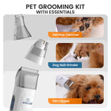 oneisall Dog Hair Vacuum & Dog Grooming Kit, Pet Grooming Vacuum with Pet Clipper Nail Grinder, 1.5L Dust Cup Dog Brush Vacuum with 7 Pet Grooming Tools for Shedding Pet Hair, Home Cleaning oneisall
