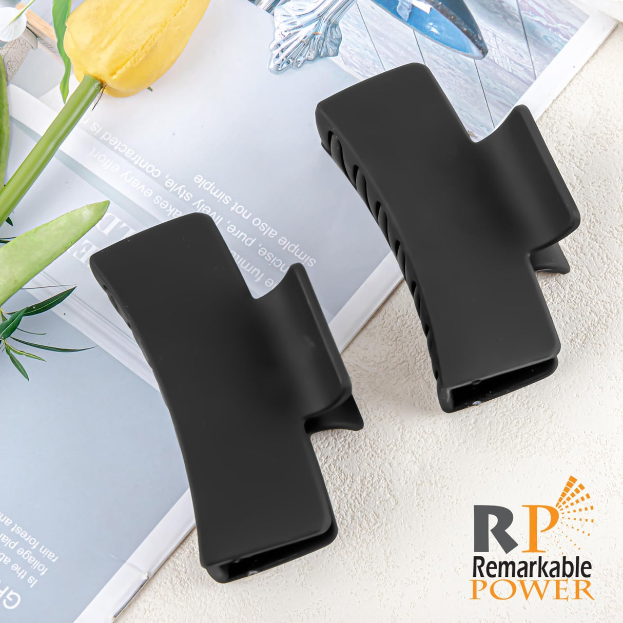 RP Remarkable Power, 8 Pack Sublimation Hair Claw Clip Blanks Non-Slip Hair Clips DIY Heat Transfer Rectangle for Thin Thick Long Hair RP Remarkable Power