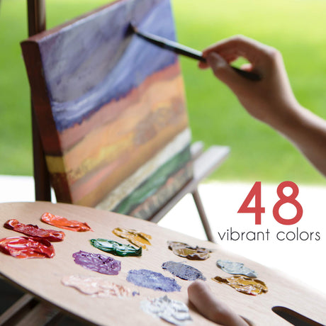 Zenacolor Oil Paint Set 48 x 12mL (0.4Oz) Pack of 48 Tubes of Oil Paints for Canvas Painting Zenacolor