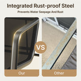 Gizoon 4 Piece Patio Furniture Set, Outdoor Patio Furniture with Loveseat and 2 Single Chairs, Bistro Table and Chairs Set for Backyard, Balcony, Lawn,Black Gizoon