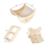 Cat Shelf for Wall Mount Hammock with Climbing Shelves and Perches Solid Wood Cat Steps for Climbing Sleeping Playing Lounging Perching Paw Clap