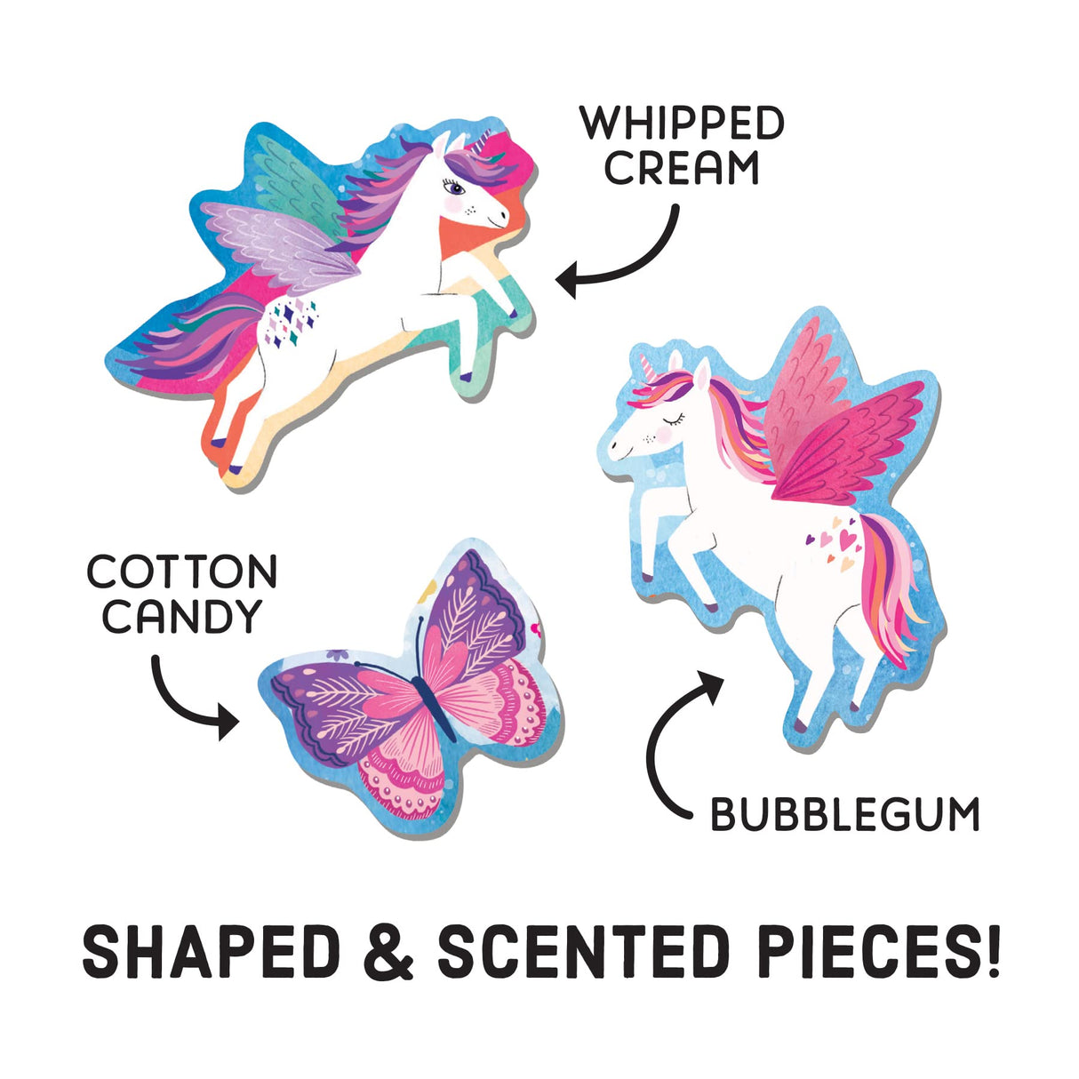 Unicorn Dreams Scratch and Sniff Puzzle from Mudpuppy - 60 Piece Jigsaw Puzzle with 6 Shaped Pieces, Features Colorful Illustrations, 3 Magical Scents, Ages 4+ Mudpuppy