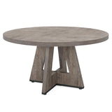 Tribesigns Round Dining Table for 4, 47 Inch Grey Kitchen Table Small Dinner Table Farmhouse Wood Kitchen Dinning Table for Dining Room Kitchen,Living Room (Chairs not Included) Tribesigns