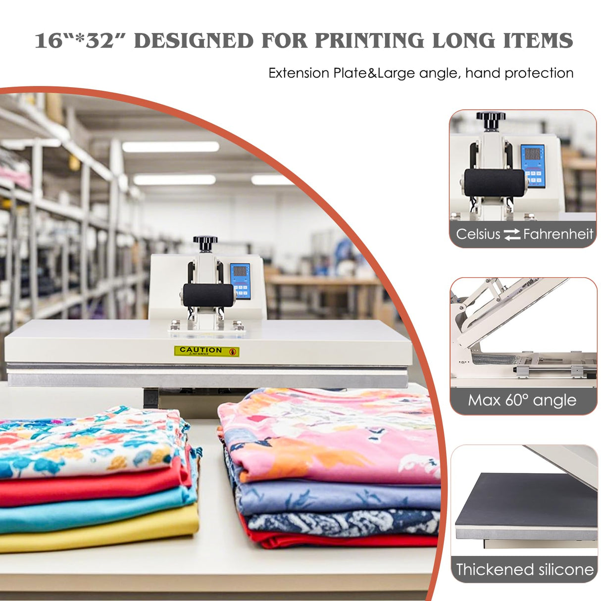 16x32 Inch Heat Press, 110V 2600W High Pressure Clamshell Heat Press Machine for Business, Large Professional Digital Control Heat Transfer Machine for Sublimation Anranni