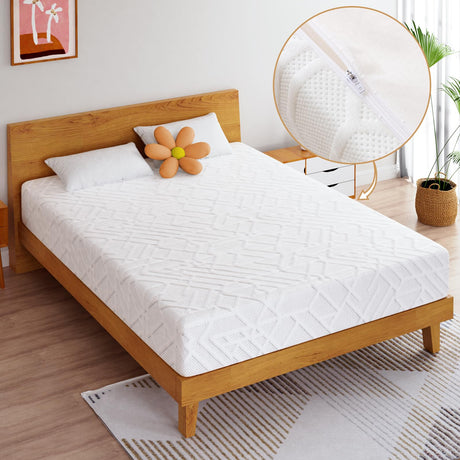 Wellos Twin Mattress, 8 Inch Memory Foam Mattress in a Box, with Removable and Washable Cover, Multi-Layer System for Pressure Relief, Cooling Gel for Deeper Sleep, Made in USA, White Wellos