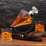 Gifts for Men Dad, Diamond Whiskey Decanter Set with 2 Glasses & Wooden Stand, Christmas Gifts for Women Men, Anniversary Birthday Gifts for Him Husband, Unique Bourbon Gifts for Men, Cool Stuff YJGS