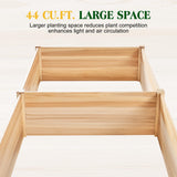 SPECRAFT 8x4 Ft Wood Raised Garden Bed, Durable 15 Inch Depth Planter Box for Vegetables, Herbs, and Flowers, Ideal for Outdoor Gardening with Open Base SPECRAFT