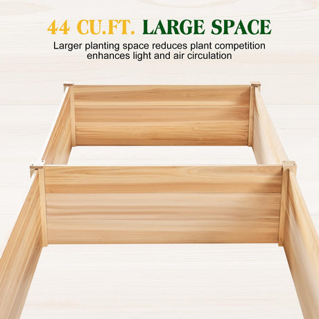 SPECRAFT 8x4 Ft Wood Raised Garden Bed, Durable 15 Inch Depth Planter Box for Vegetables, Herbs, and Flowers, Ideal for Outdoor Gardening with Open Base SPECRAFT