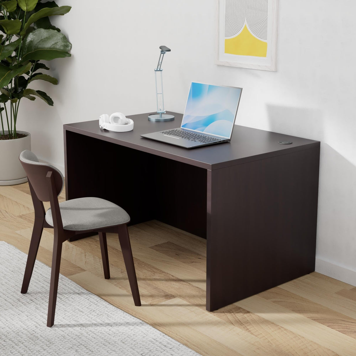 Alera Alera Valencia Series Straight Front Desk Shell, 47.25" X 29.5" X 29.63", Espresso Alera