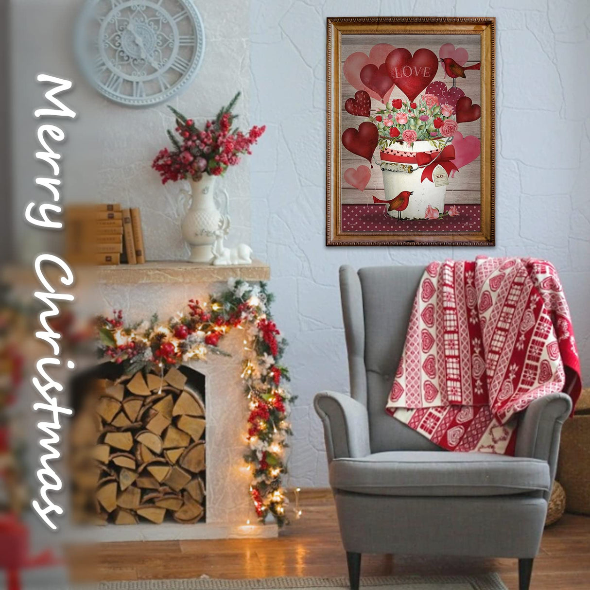 Diamond Painting Kits,5D Heart Diamond Art Kits for Beginner,DIY Diamond Art Kits Full Round Drill Diamond Dots Painting with Diamonds Gem Art Love Wall Decor 12X16inch LazyFold