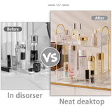 Shuang Qing 2 Tier Clear Countertop Storage - Bathroom & Kitchen Organizer, Cosmetics & Makeup Shelf, Spice Rack shuang qing