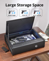 VIFOOKMIT Gun Safe,Biometric Gun Safes for Pistols with 36 Months Standby Time,Handgun Safe for Storage in Drawers/Wall-Mounted/Bedside/Car,Quick Access to Unlock with Fingerprint VIFOOKMIT