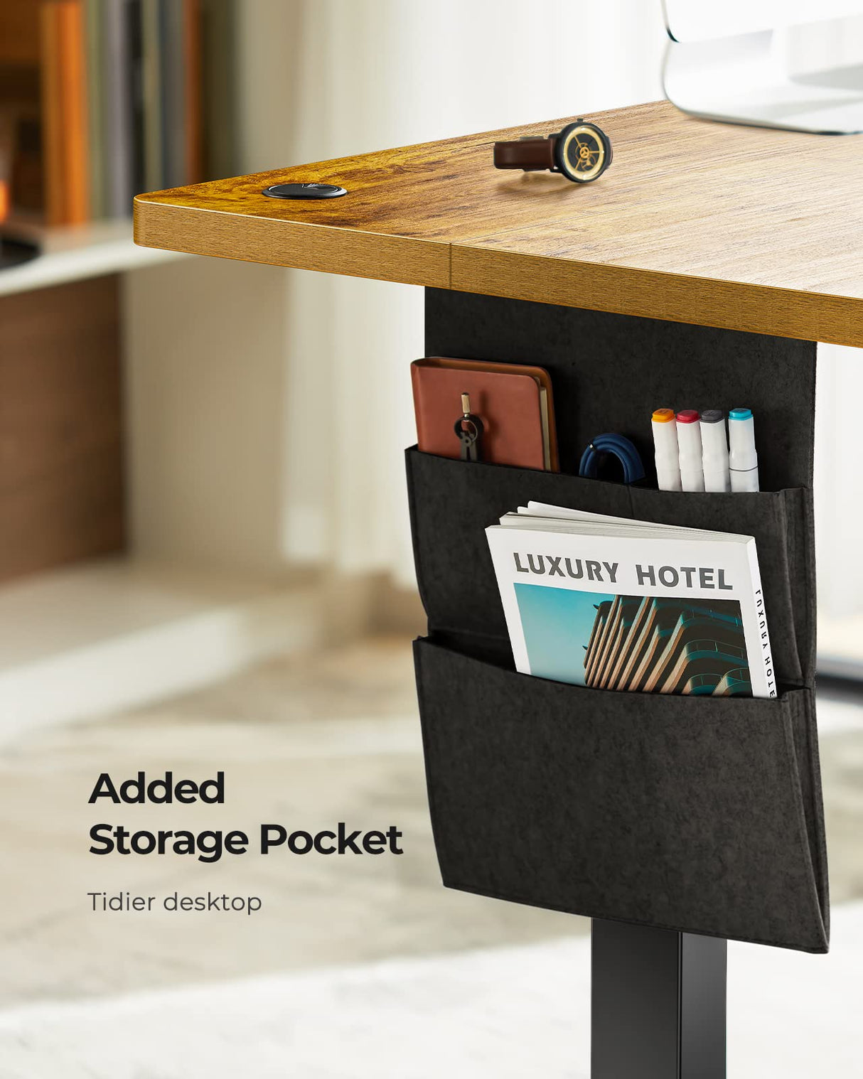 Marsail Standing Desk Adjustable Height Home Office Desk,‎48x24 Inch Electric Standing Desk, Stand up Desk with Storage Bag,Headphone Hook for Computer Workstations Desk 4 Memory Preset Marsail