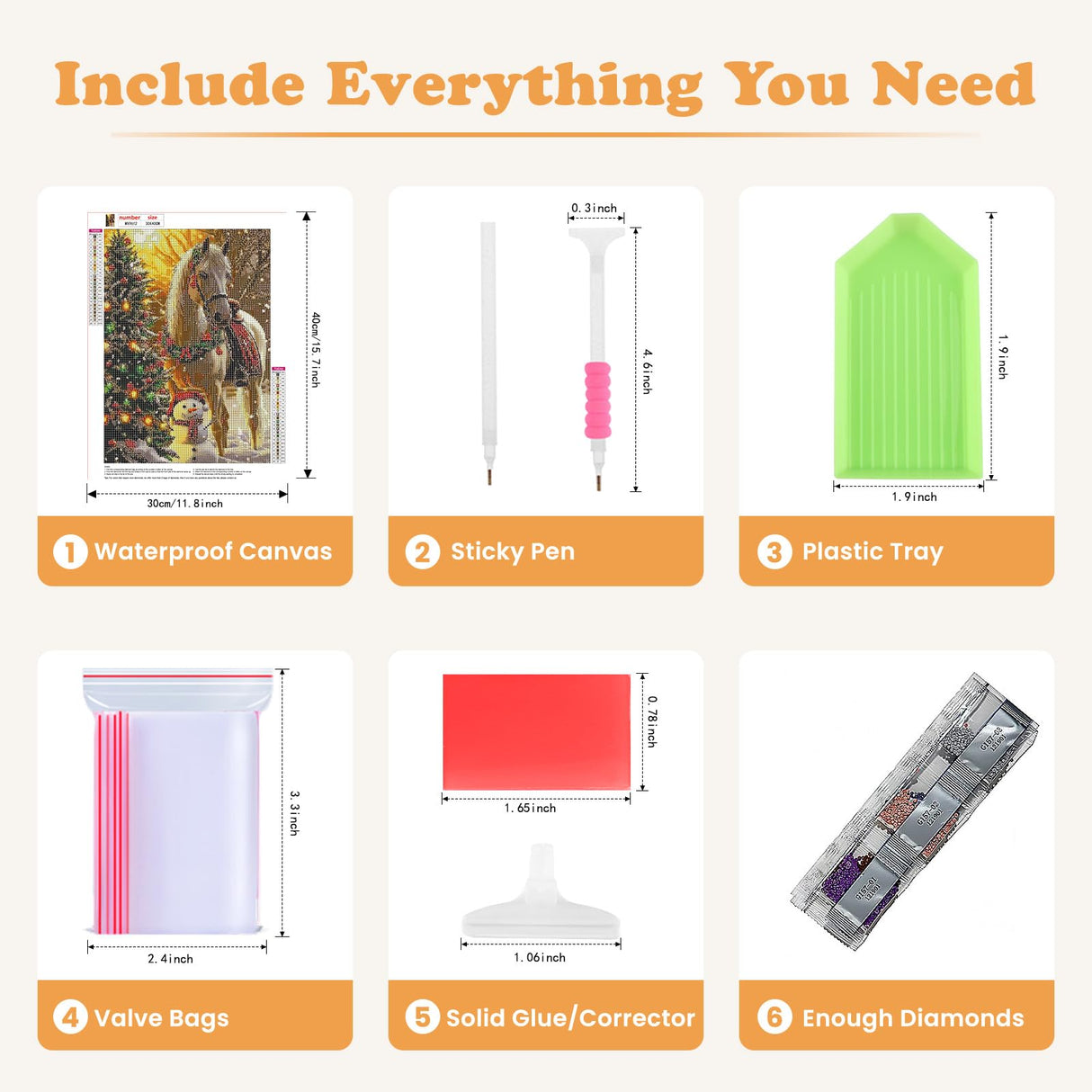 SENQAO Horse Diamond Art Kits for Adults,Christmas 5D Diamond Painting Kits for Beginners,Round Full Drill Gem Art for Adults,DIY Diamond Dots Paintings Picture Arts Craft for Home Decor 12x16inch SENQAO