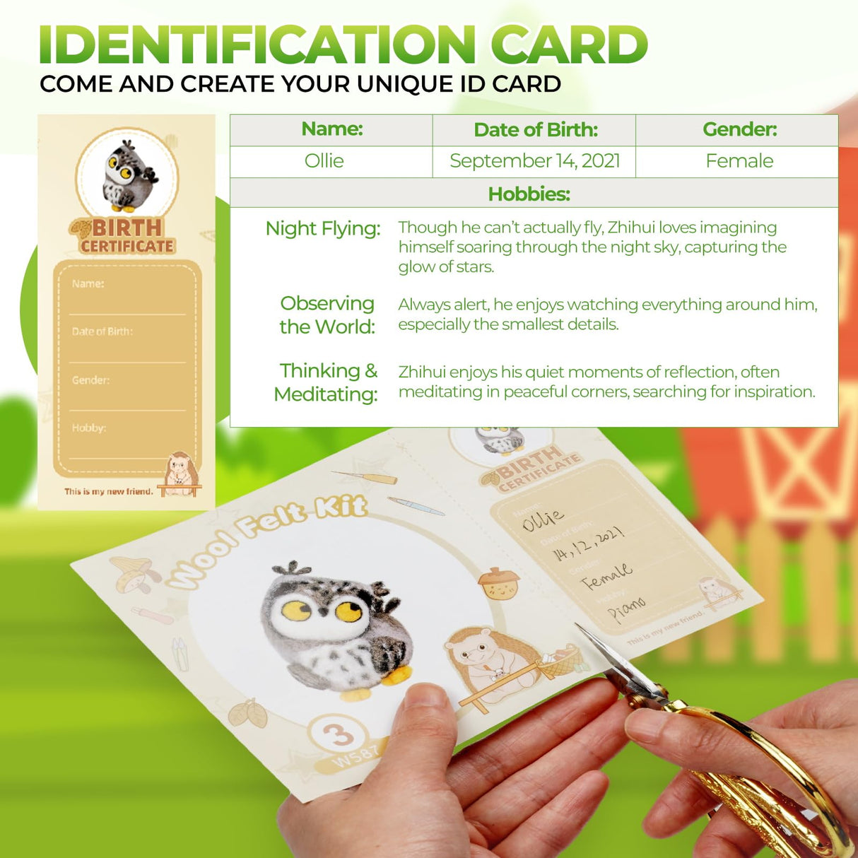 MOREJMTT Needle Felting Kit, 5 PCS Farm Animal Needle Felting Beginner Kits, Wool Felt Needle Felting Tools Foam Pad, Craft Party Supplies for Beginners Adult(Forest Animals) MOREJMTT