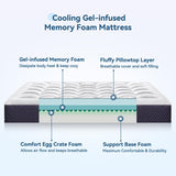 ONENICE 8 Inch King Mattress in a Box, Breathable Gel-Memory Foam Plus Pillowtop Mattress for Pressure Relief, CertiPUR-US Certified Bed in a Box, Fiberglass-Free ONENICE