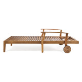 Christopher Knight Home Perla Outdoor Acacia Wood Chaise Lounge, Teak Finish Christopher Knight Home