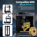 AICOPYTO Dual Color Silk PLA 3D Printer Filament 1.75mm,Dual Color 2-in-1 Gold-Black Silk Filament 1KG Spool (2.2lbs) Dimensional Accuracy Probability +/- 0.02mm Fit Most FDM 3D Printers, Black-Gold AICOPYTO