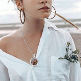 Junkin 24 Pcs Sublimation Rhinestone Trays Pendant Set, Including 6 Double Sided Blank Rhinestone Bezel Trays, 6 Pcs Thick Chains with 12 Sublimation Discs for Making (Silver) Junkin