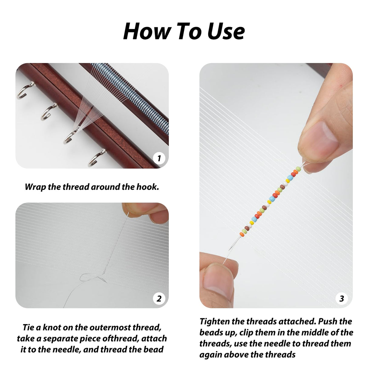 COSYOO Wooden Bead Loom Kit, Jewelry Making Bead Tools with Threads Tweezers, 3 Bags of Beads, Jewelry Making Tool COSYOO