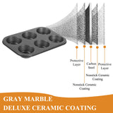 Walooza Muffin Cupcake Pan, Muffin Tins Nonstick 6, Muffin Top Cookie Cheese Cake Pan for Baking, Toast Oven Baking Supplies Small Cake Pans Muffin Cups Non Stick Walooza