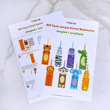 Winlyn 32 Sets Jungle Animal Craft Kits DIY Jungle Safari Zoo Wild Animal Bookmarks Decorations Art Sets Tiger Lion Zebra Foam Stickers for Kids Classroom Activities Reading Rewards Party Favors Winlyn