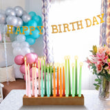 Mumufy Wood Taper Candle Holders for Table Centerpiece Giant Wooden Birthday Party Candlestick Farmhouse Candle Holders Decorations for Wedding Anniversary Desktop, 18in (Dark Brown) Mumufy