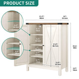 YITAHOME Shoe Cabinet with Doors, Farmhouse 5-Tier Shoe Storage Cabinet for Entryway, Large Capacity Wooden Shoes Rack Organizer for Entryway/Hallway/Closet, Beige YITAHOME