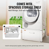 VEVOR YN-WM01 Laundry Pedestal Washer and Dryer Stand Platform Universal Fit 660lbs Capacity, Heavy Duty Multi-Functional Base for Washing Machine with Drawer & Rich Accessories, White VEVOR