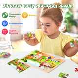 TQU Wooden Puzzles Toys for Kids Ages 4-6 3-5, Set of 4 Packs with 24-Piece, Farm, Zoo, Insects, Sea Animals Wood Jigsaw Puzzles, Preschool Educational Brain Teaser Toys TQU