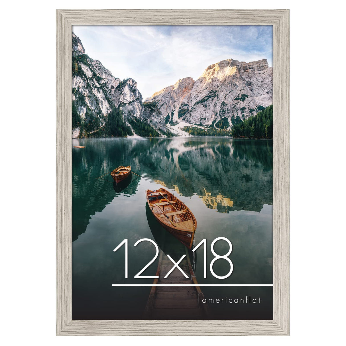 Americanflat 12x18 Poster Frame with Shatter-Resistant Glass - Gallery Style Frame with Engineered Wood - Signature Collection - Photo Frame for Wall Display - Driftwood Americanflat