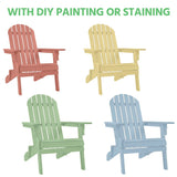 Topeakmart Set of 4 Folding Adirondack Chair Outdoor Weather Resistant Chairs for Patio Deck Garden, Backyard Deck, Fire Pit, Honey Brown Topeakmart