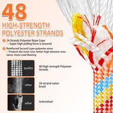 Werfeito Tree Swing Ropes (Set of 2), 3FT/5FT/10FT/15FT/20FT, Tree Swing Straps Hanging Kit Holds 4400 lbs, Heavy Duty Carabiners for All Swing Hammock Playground Set Accessories (5 FT) Werfeito