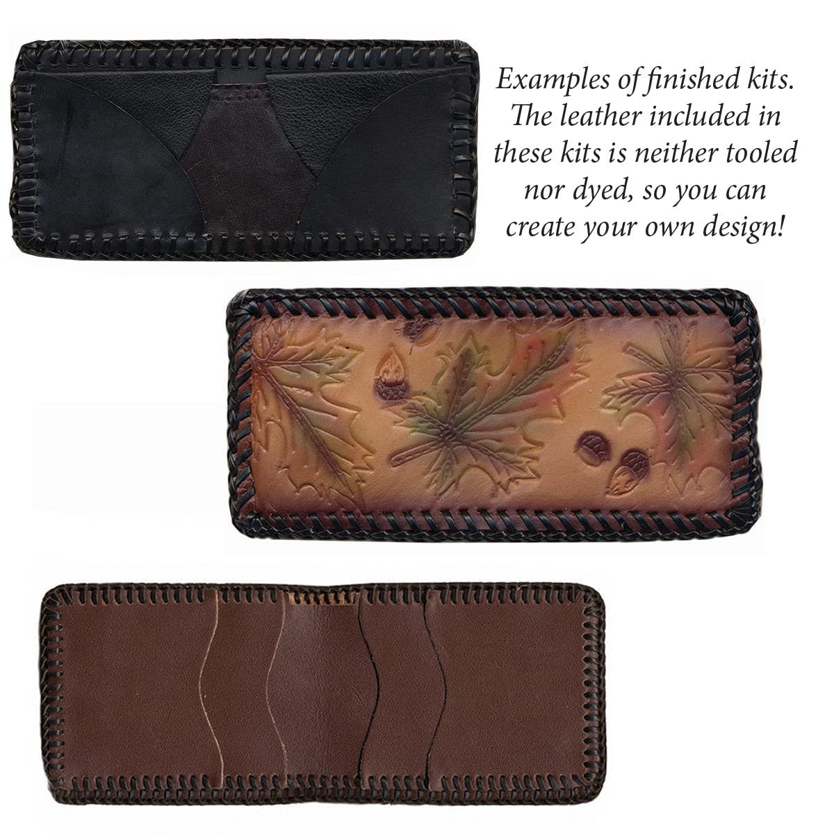 Make Your Own Leather Billfold Wallet Kit - DIY Leather Accessory - Men - Women - Children (Children's Classic Billfold Kit) Leather Unlimited