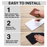 Stair Treads for Wooden Steps 15pcs - 8x30in Carpet Stairs Runner Indoor Non-Slip Stair Mats for Kids Elders and Pets Gmonby