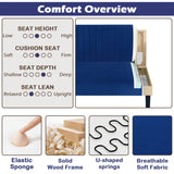 STHOUYN Mini Comfy Couch Armless Loveseat Sofa with USB Port, Velvet Couches for Small Spaces Living Room, Apartment Office Dorm (Navy Blue) STHOUYN