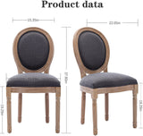 Nrizc French Country Dining Chairs Set of 6, Farmhouse Dining Chairs, Wood Round Back Dining Room Chair for Dining Room/Living Room/Bedroom Nrizc