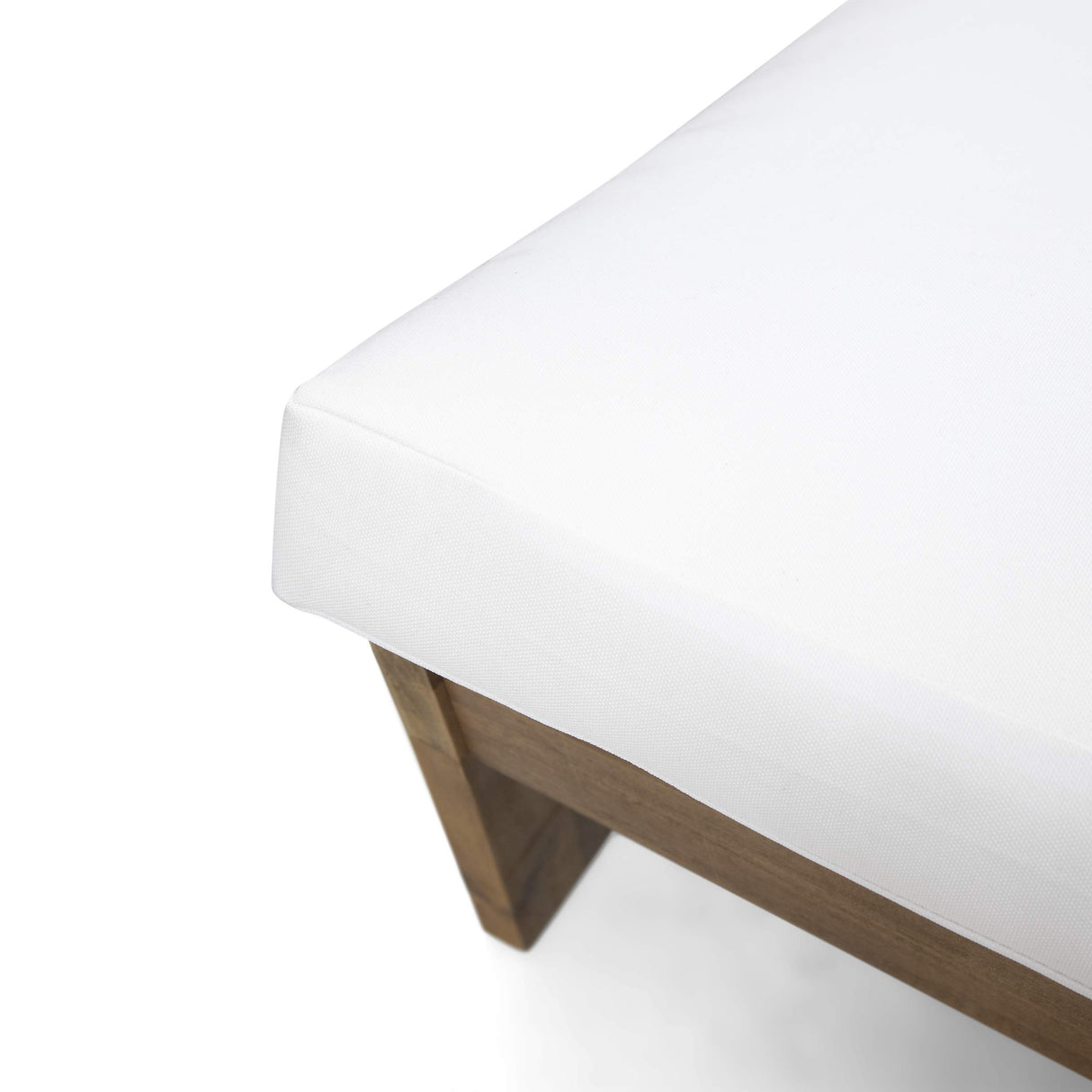 Great Deal Furniture Kaitlyn Outdoor Acacia Wood Loveseat with Cushions, Teak and White GDFStudio