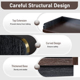 Karl home Farmhouse Wine Bar Cabinet, Liquor Cabinet Bar for Home, Kitchen Coffee Table with Storage, 55" Home Wine Stand for Kitchen, Living Room, Dining Room, Brown Karl home